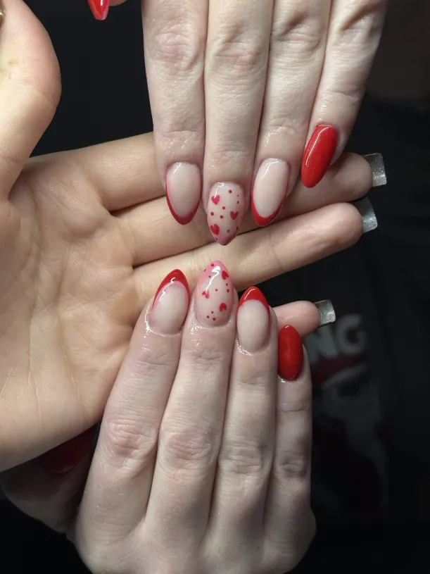 Pink acrylic nail set
